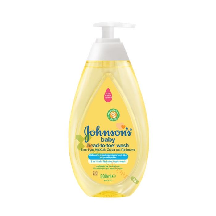ДЖОНСЪНС БЕЙБИ ШАМПОАН 2 В 1 500 мл / JOHNSON &amp; JOHNSON BABY HEAD TO TOE WASH
