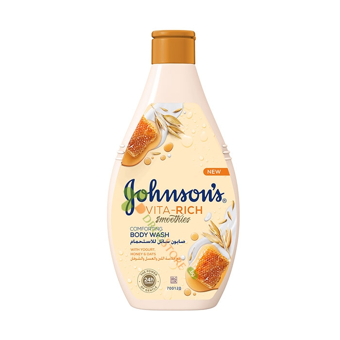 ДЖОНСЪНС ДУШ ГЕЛ С ЙОГУРТ, ОВЕС И МЕД 400 мл / JOHNSON &amp; JOHNSON VITA-RICH BODY WASH YOGHURT, OATS AND HONEY 400 ml