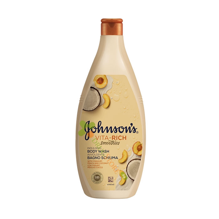 ДЖОНСЪНС ДУШ ГЕЛ С ЙОГУРТ, ПРАСКОВА И КОКОС 750 мл / JOHNSON &amp; JOHNSON VITA-RICH BODY WASH YOGHURT, PEACH AND COCONUT
