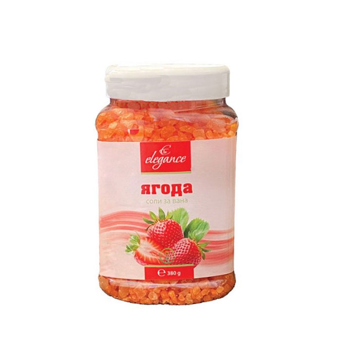 ЕЛЕГАНС СОЛИ ЗА ВАНА ЯГОДА 380 г / ELEGANCE BATH SALTS STRAWBERRY