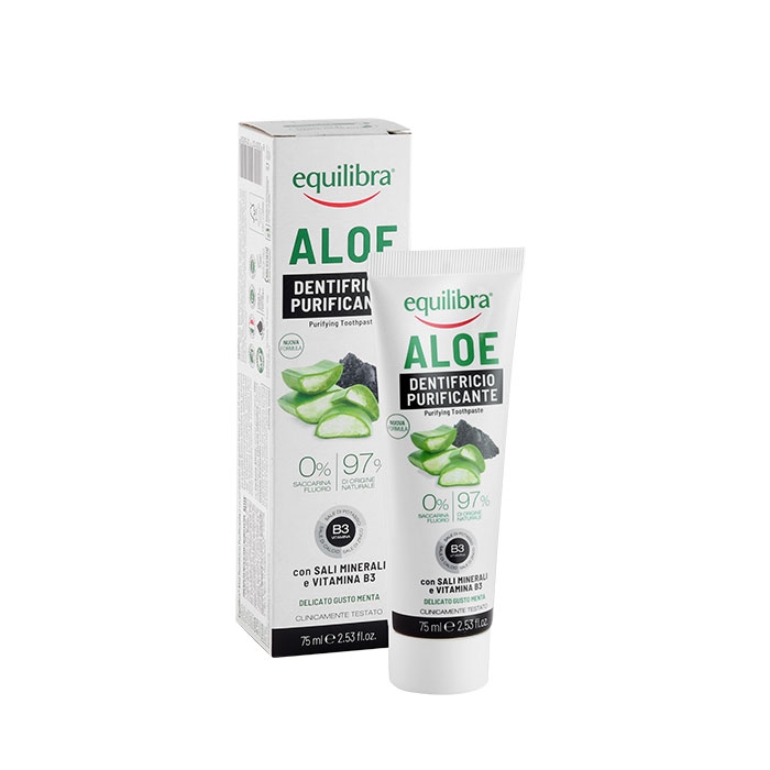 ЕКВИЛИБРА ПАСТА ЗА ЗЪБИ С АКТИВЕН ВЪГЛЕН И АЛОЕ ВЕРА 75 мл / EQUILIBRA ACTIVE CHARCOAL TOOTHPASTE GEL