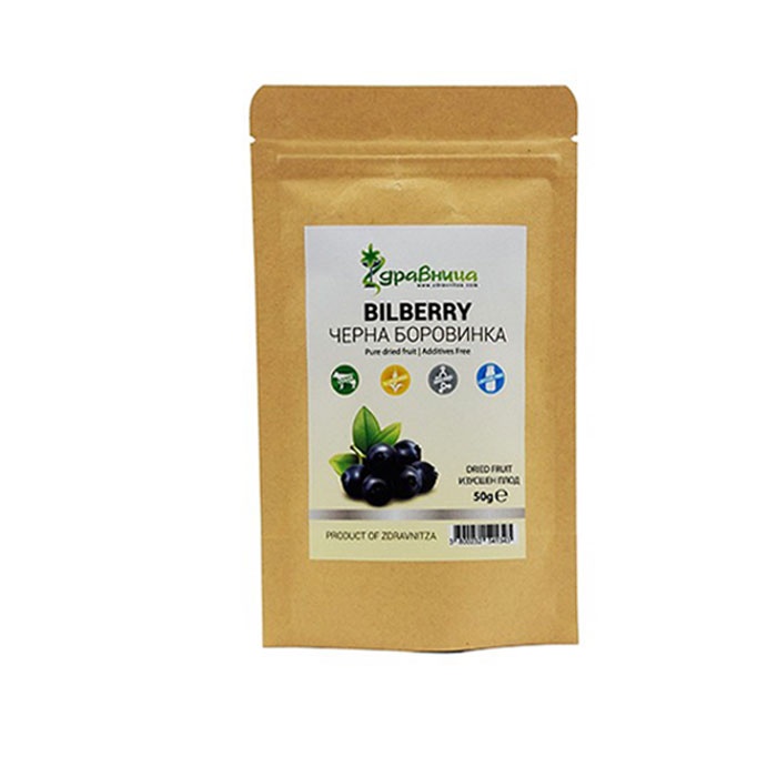 ЗДРАВНИЦА ЧЕРНА БОРОВИНКА ПЛОД 50 гр. / ZDRAVNITZA BILBERRY pure dried fruit