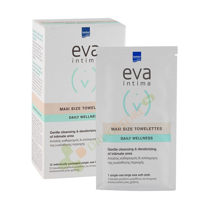 ЕВА ИНТИМА ИНТИМНИ КЪРПИЧКИ МАКСИ РАЗМЕР 12 броя / EVA INTIMA MAXI SIZE INTIMATE TOWELETTES