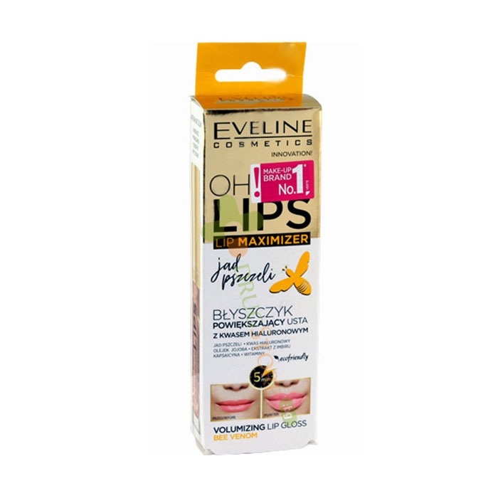 ЕВЕЛИН КОЗМЕТИКС ГЛАНЦ ЗА УГОЛЕМЯВАНЕ НА УСТНИ С ПЧЕЛНА ОТРОВА 4,5 мл / EVELINE COSMETICS OH! MY LIPS LIP MAXIMIZER BEE VENOM