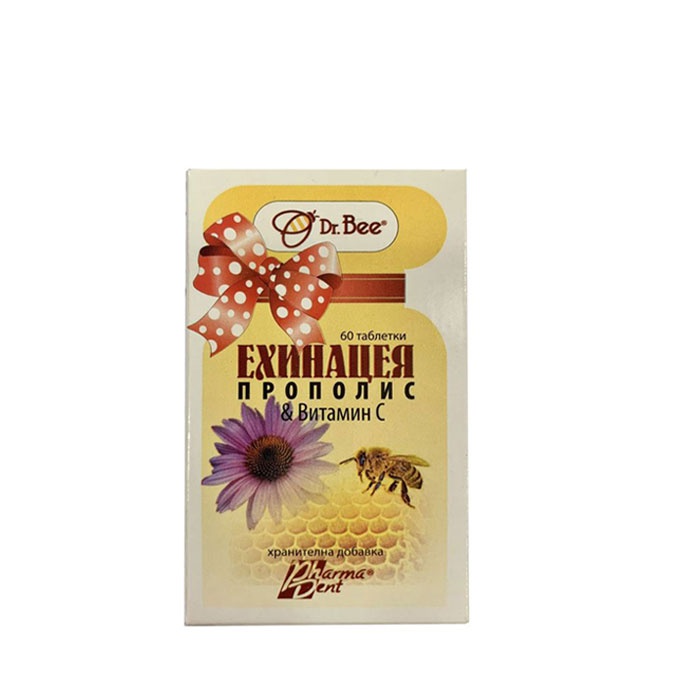 ПРОПОЛИС + ЕХИНАЦЕЯ + ВИТАМИН Ц таблетки за смучене 60 броя / PROPOLIS + ECHINACEA + VITAMIN C