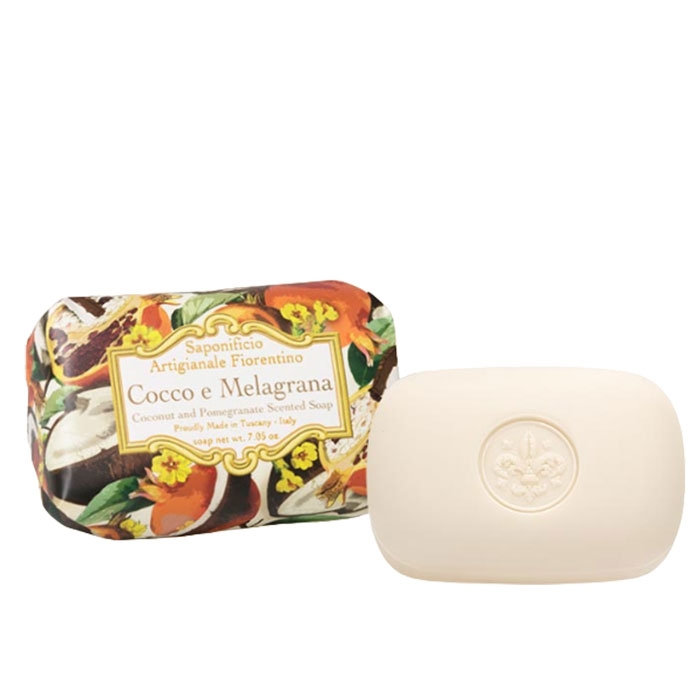 ФИОРЕНТИНО САПУН КОКОС И НАР 200 г / SAPONIFICIO ARTIGIANALE FIORENTINO COCONUT AND POMEGRANATE SCENTED SOAP