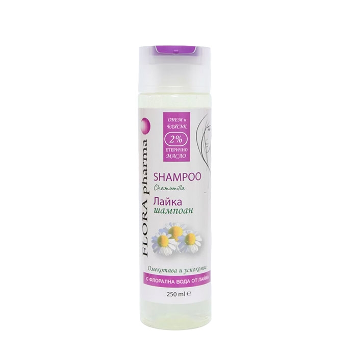 ФЛОРА ФАРМА НАТУРАЛЕН ШАМПОАН С ЕТЕРИЧНО МАСЛО ОТ ЛАЙКА 250 мл / FLORA PHARMA CHAMOMILLA SHAMPOO