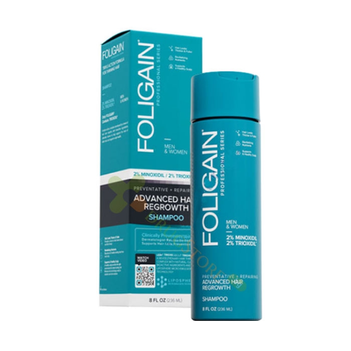 ФОЛИГЕЙН СТИМУЛИРАЩ ШАМПОАН ЗА КОСА ЗА МЪЖЕ И ЖЕНИ 236 мл / FOLIGAIN 2% MINOXIDIL 2% TRIOXIDIL ADVANCED HAIR REGROWTH SHAMPOO