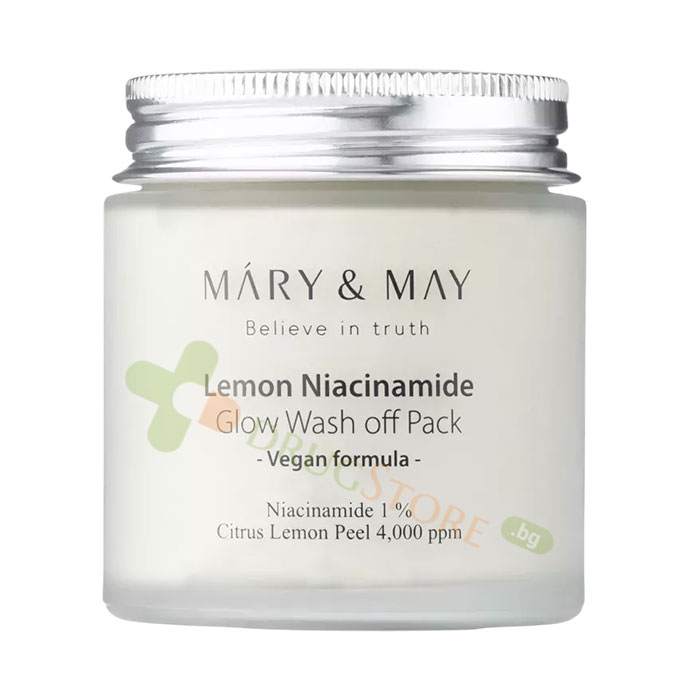 ГЛИНЕНА МАСКА ЗА ЛИЦЕ 125 г / MARY &amp; MAY LEMON NIACINAMIDE GLOW WASH OFF PACK