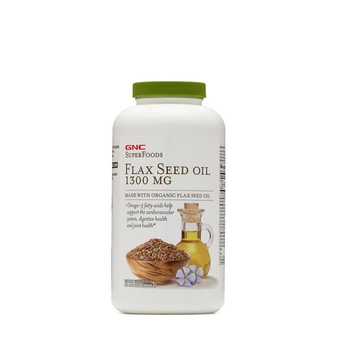ЛЕНЕНО МАСЛО желатинови капсули 1300 мг. 180 броя / GNC FLAX SEED OIL