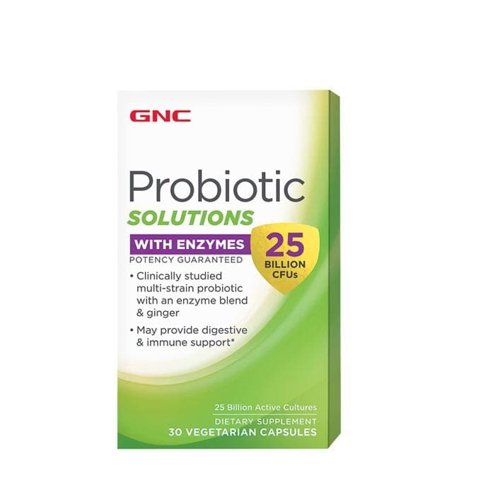 ПРОБИОТИК СЪЛЮШЪНС С ЕНЗИМИ капсули 30 броя / GNC PROBIOTIC SOLUTIONS WITH ENZYMES
