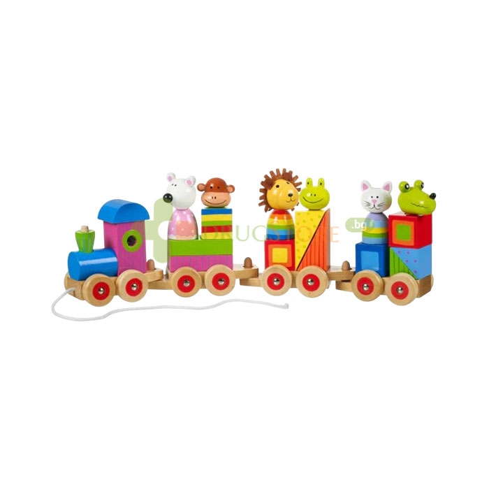 ГОЛЯМ ДЪРВЕН ВЛАК ПЪЗЕЛ И СОРТЕР / ORANGE TREE TOYS ANIMAL PUZZLE TRAIN
