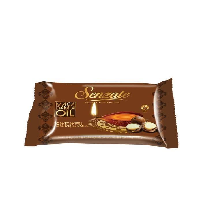 МОКРИ КЪРПИ С МАКАДАМИА 15 бр. / GRANDE GLORIA WET WIPES SENZATE MACADAMIA OIL