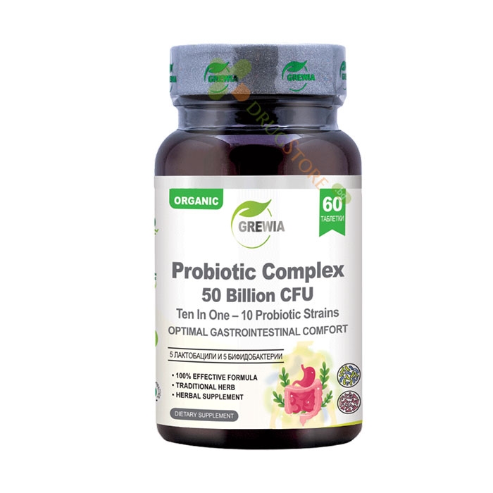 ГРЕВИЯ ПРОБИОТИК КОМПЛЕКС С 10 ПРОБИОТИЧНИ ЩАМА таблетки 60 броя / GREWIA PROBIOTIC COMPLEX 10 PROBIOTIC STRAINS