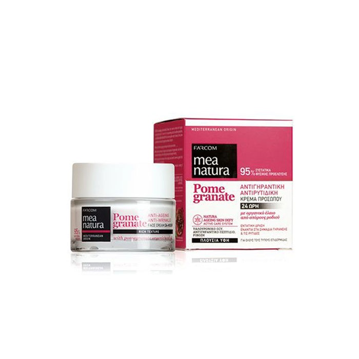 МЕА НАТУРА КРЕМ ЗА ЛИЦЕ ПРОТИВ БРЪЧКИ С НАР 50 мл. / MEA NATURA POMEGRANATE ANTI-AGEING, ANTI-WRINKLE 24-HOUR FACE CREAM 50 ml.