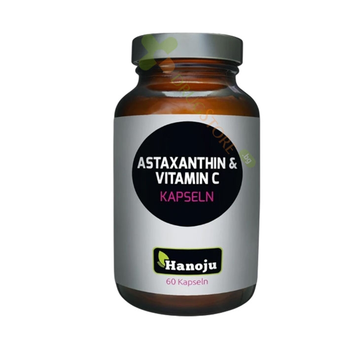 ХАНОЖУ АСТАКСАНТИН 8 мг + ВИТАМИН C 500 мг капсули 60 броя / HANOJU ASTAXANTHIN 8 mg + VITAMIN C 500 mg