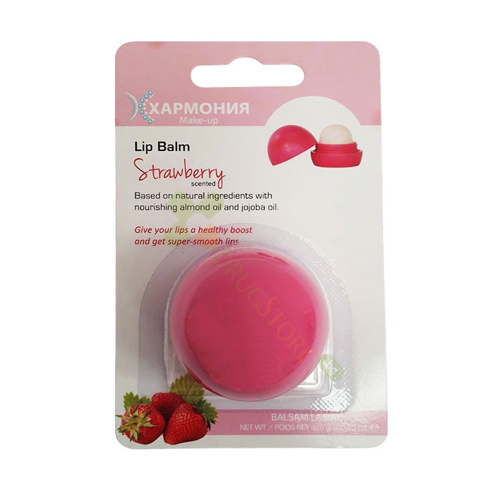 ХАРМОНИЯ БАЛСАМ ЗА УСТНИ ТОПЧЕ С АРОМАТ НА ЯГОДА 6.9 г / HARMONIA LIP BALM BALL STRAWBERRY