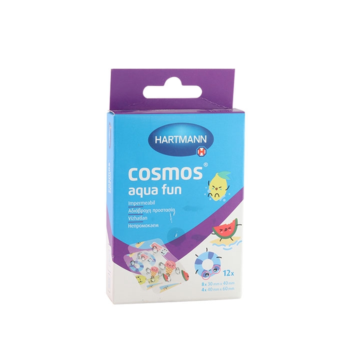 ВОДОУСТОЙЧИВИ ПЛАСТИРИ КОСМОС АКВА ФЪН КИДС 2 размера 12 броя / HARTMAN COSMOS AQUA FUN KIDS 2 sizes