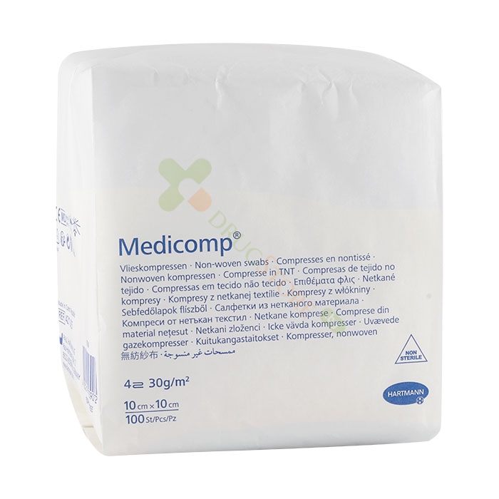 ХАРТМАН НЕСТЕРИЛНИ КОМПРЕСИ МЕДИКОМП 10 см х 10 см 100 броя / HARTMANN MEDICOMP NON-WOVEN SWABS