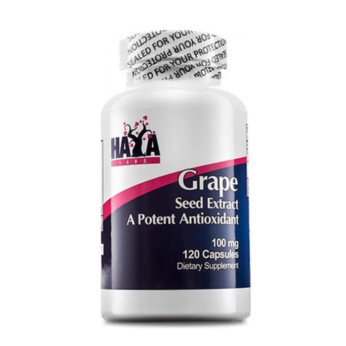 ХАЯ ЛАБС ЕКСТРАКТ ОТ СЕМЕНА НА ГРОЗДЕ капсули 100 мг. 120 броя / HAYA LABS GRAPE SEED EXTRACT