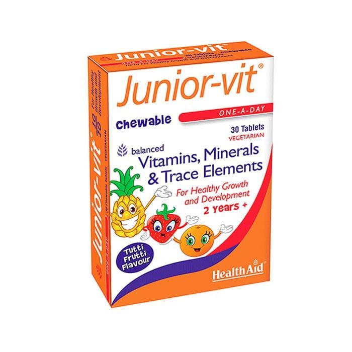 ДЖУНИЪР-ВИТ дъвчащи таблетки 30 броя / HEALTH AID JUNIOR-VIT