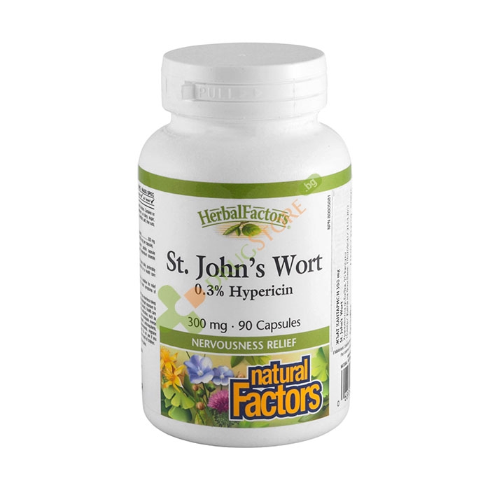 НАТУРАЛ ФАКТОРС ЖЪЛТ КАНТАРИОН капсули 300 мг 90 броя / NATURAL FACTORS ST. JOHN`S WORT