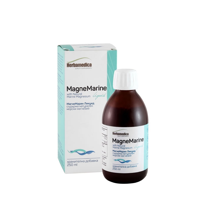 МАГНЕМАРИН ЛИКУИД НАТУРАЛЕН МОРСКИ МАГНЕЗИЙ сироп 250 мл / HERBAMEDICA MAGNEMARINE LIQUID NATURAL MARINE MAGNESIUM