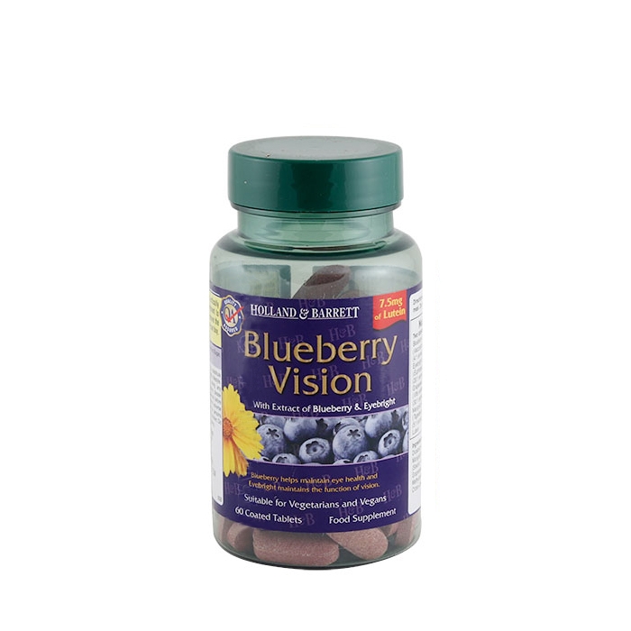 КОМПЛЕКС ЗА ЗДРАВИ ОЧИ - БЛУБЕРИ ВИЖЪН таблетки 60 броя / HOLLAND &amp; BARRETT BLUEBERRY VISION