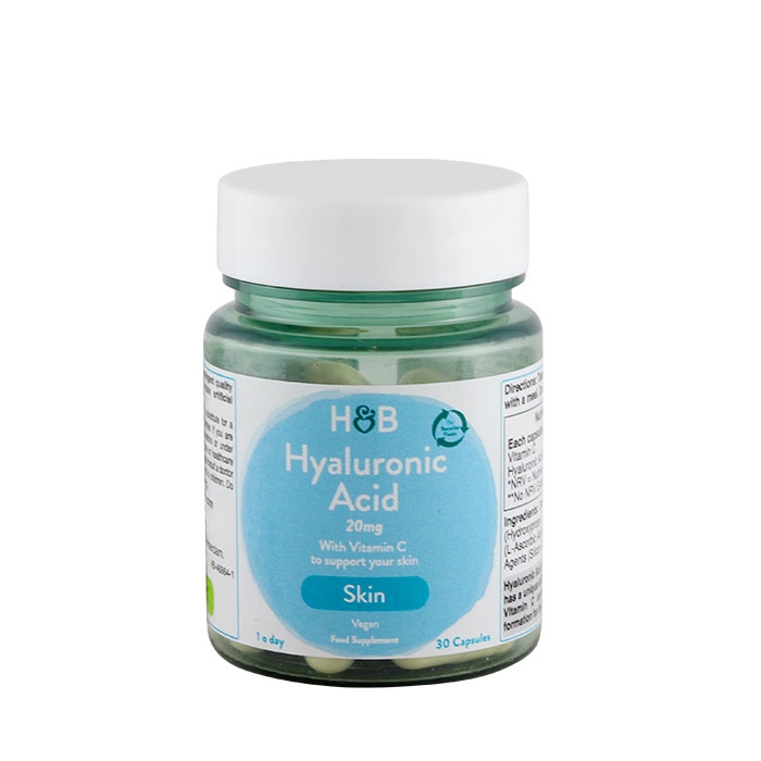 ХИАЛУРОНОВА КИСЕЛИНА И ВИТАМИН C капсули 30 броя / HOLLAND &amp; BARRETT HYALURONIC ACID WITH VITAMIN C