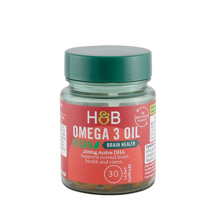ВЕГАН ОМЕГА 3 МАСЛО ОТ ВОДОРАСЛИ капсули 30 броя / HOLLAND &amp; BARRETT VEGAN OMEGA 3 ALGAE OIL
