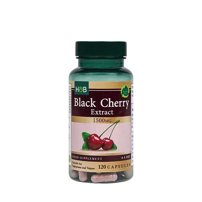ЧЕРНА ЧЕРЕША ЕКСТРАКТ капсули 120 броя / HOLLAND &amp; BARRETT BLACK CHERRY EXTRACT