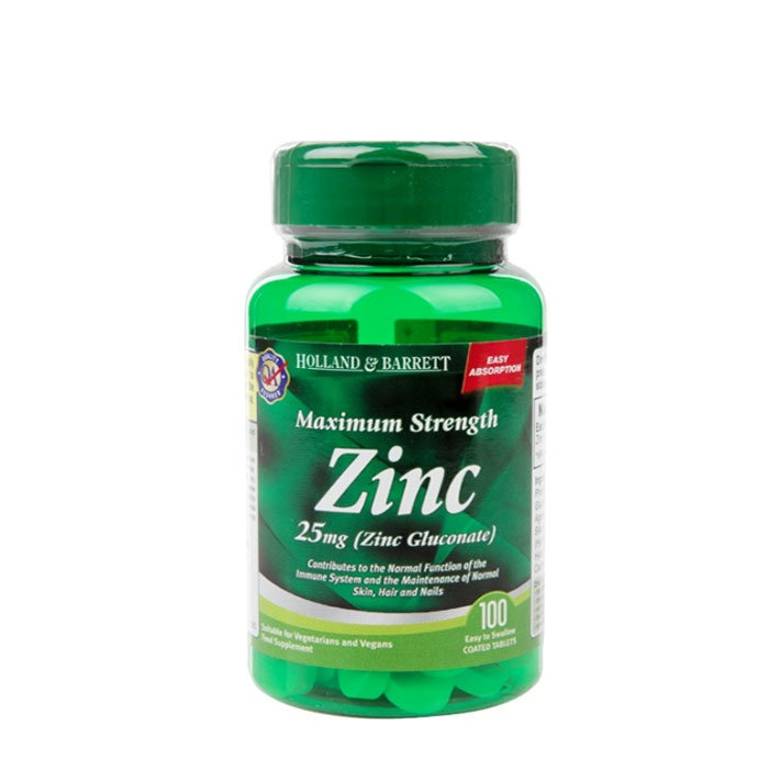 ЦИНК (ЦИНКОВ ГЛЮКОНАТ) таблетки 25 мг. 100 броя / HOLLAND BARRETT ZINC