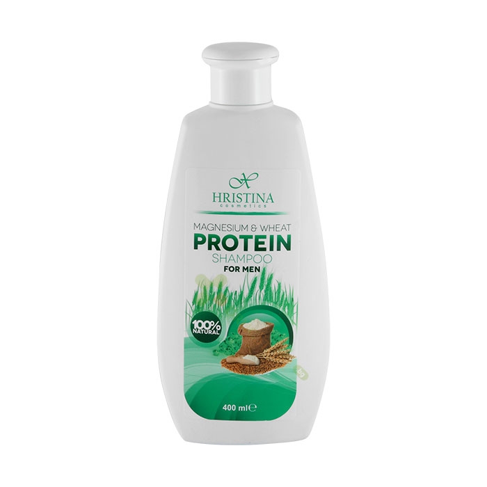 ШАМПОАН ЗА МЪЖЕ С МАГНЕЗИЙ И ПШЕНИЧЕН ПРОТЕИН 400 мл / HRISTINA MAGMESIUM &amp; WHEAT PROTEIN SHAMPOO FOR MEN