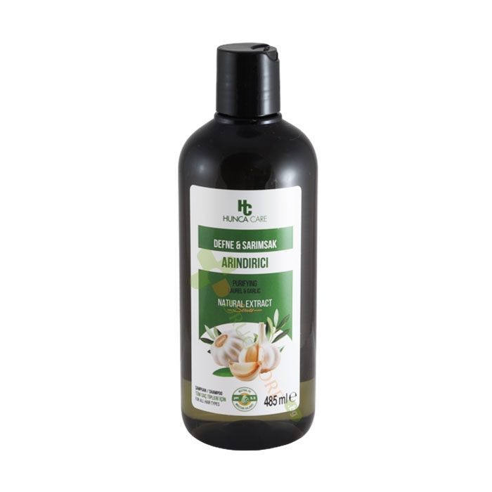 ХУНКА КЕЪР ШАМПОАН С ЧЕСЪН И ДАФИНОВ ЛИСТ 485 мл / HUNCA CARE LAUREL &amp; GARLIC SHAMPOO