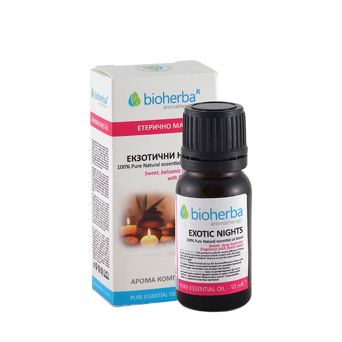 БИОХЕРБА АРОМА КОМПОЗИЦИЯ ОТ МАСЛА ЕКЗОТИЧНИ НОЩИ 10 мл / BIOHERBA ESSENTIAL OIL BLEND EXOTIC NIGHTS