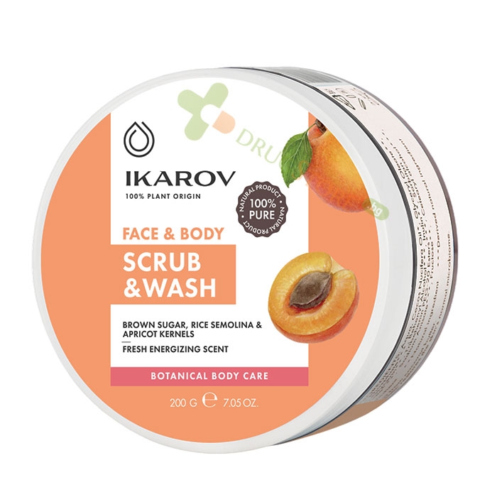 ИКАРОВ СКРАБ ЗА ЛИЦЕ И ТЯЛО КАЙСИЯ 200 г / IKAROV FACE &amp; BODY SCRUB &amp; WASH APRICOT