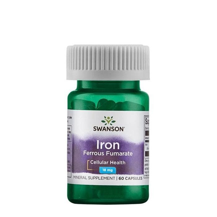 СУОНСЪН ЖЕЛЯЗО (ЖЕЛЕЗЕН ФУМАРАТ) капсули 18 мг. 60 броя / SWANSON IRON (FERROUS FUMARATE)