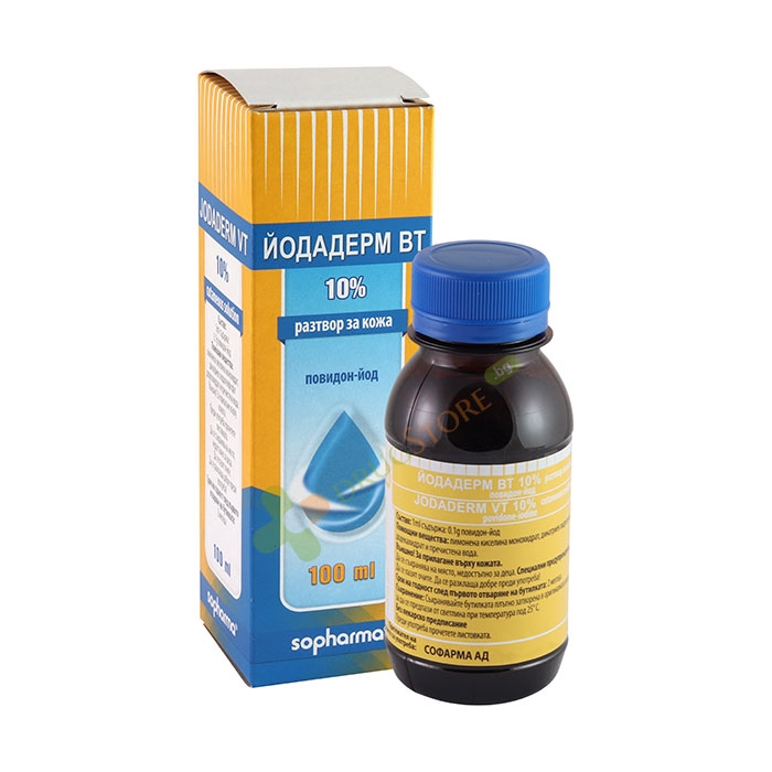 ЙОДАДЕРМ ВТ разтвор кожа 10% 100 мл / VETA PHARMA JODADERM VT cutaneous solution 10 %