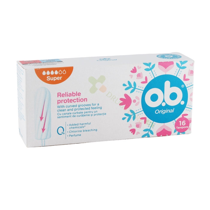 ТАМПОНИ О.В. СУПЕР ПРОТЕКШЪН 16 броя / JOHNSON &amp; JOHNSON O.B. TAMPONS SUPER RELIABLE PROTECTION