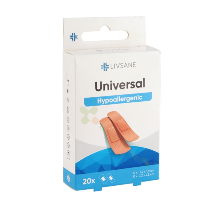 КЛАСИК УНИВЕРСАЛ ПЛАСТИРИ 2 размера 20 броя / LIVSANE CLASSIC UNIVERSAL STRIPS 2 sizes