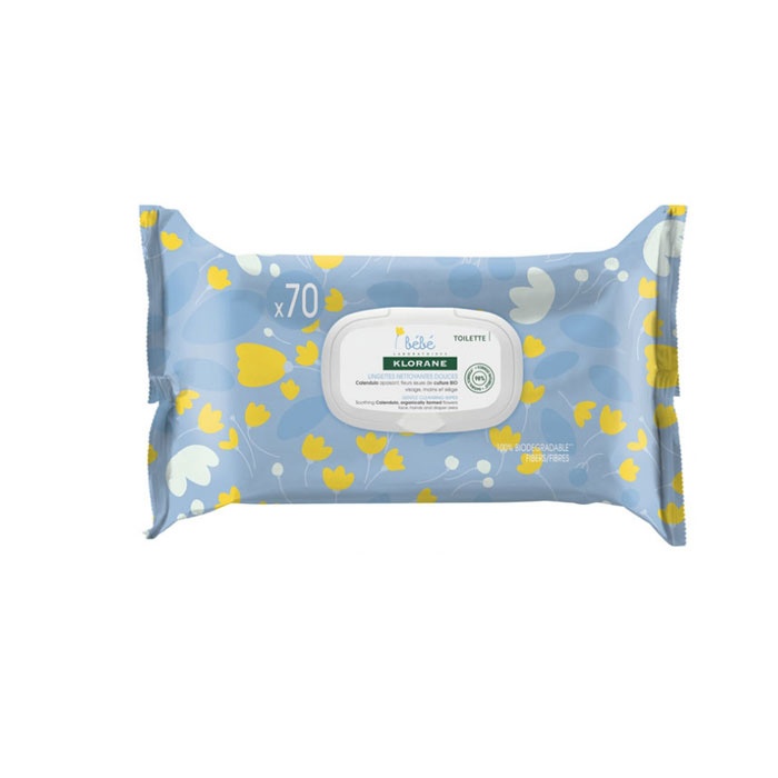НЕЖНИ ПОЧИСТВАЩИ КЪРПИ С ЕКСТРАКТ ОТ НЕВЕН 70 броя / KLORAN BEBE CALENDULA CLEANSING WIPES