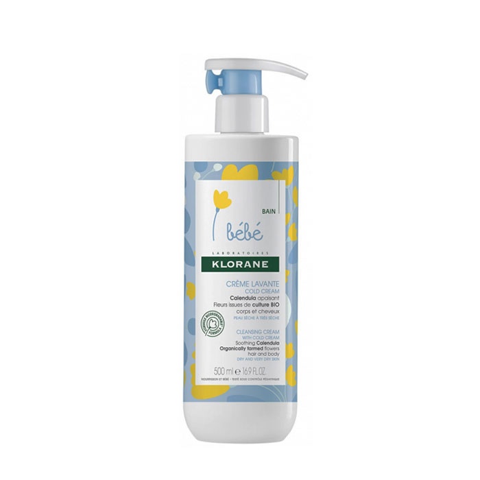 НЕЖЕН ИЗМИВАЩ КРЕМ-ГЕЛ ЗА КОСА И ТЯЛО ЗА СУХА КОЖА 500 мл. /KLORANE BEBE CALENDULA CLEANSING CREAM WITH COLD CREAM