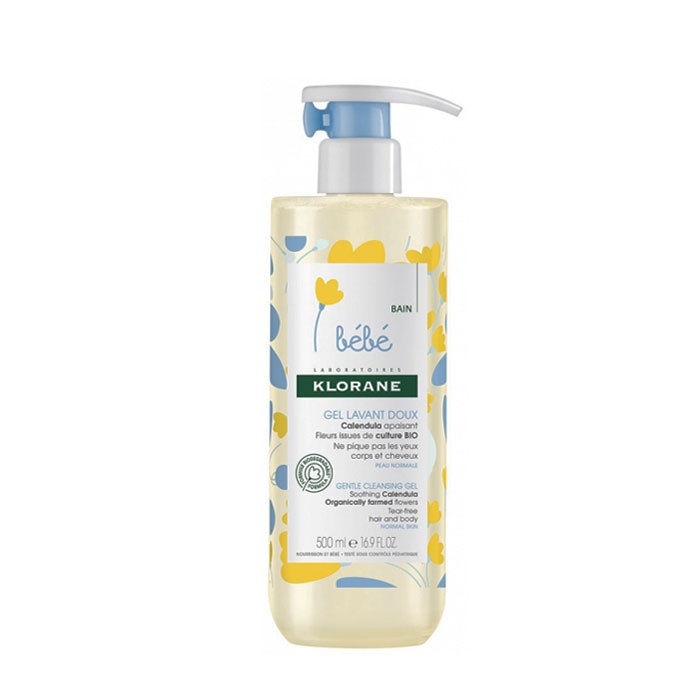 НЕЖЕН ИЗМИВАЩ ГЕЛ ЗА КОСА И ТЯЛО С ЕКСТРАКТ ОТ НЕВЕН 500 мл. / KLORANE BEBE CALENDULA SHOWER GEL