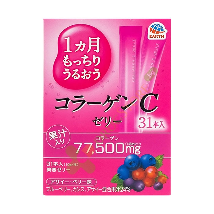 КОЛАГЕН СИ ДЖЕЛИ желирани стика 31 броя / EARTH CORPORATION COLLAGEN C JELLY jelly sticks