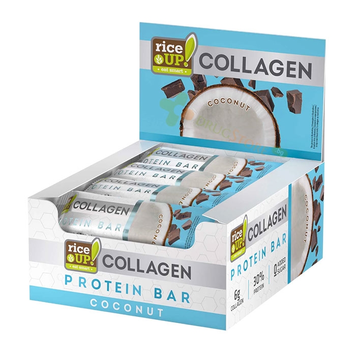 КОЛАГЕНОВ ПРОТЕИНОВ БАР КОКОС 50 г 12 броя / RICE UP! COLLAGEN PROTEIN BAR COCONUT 50 g