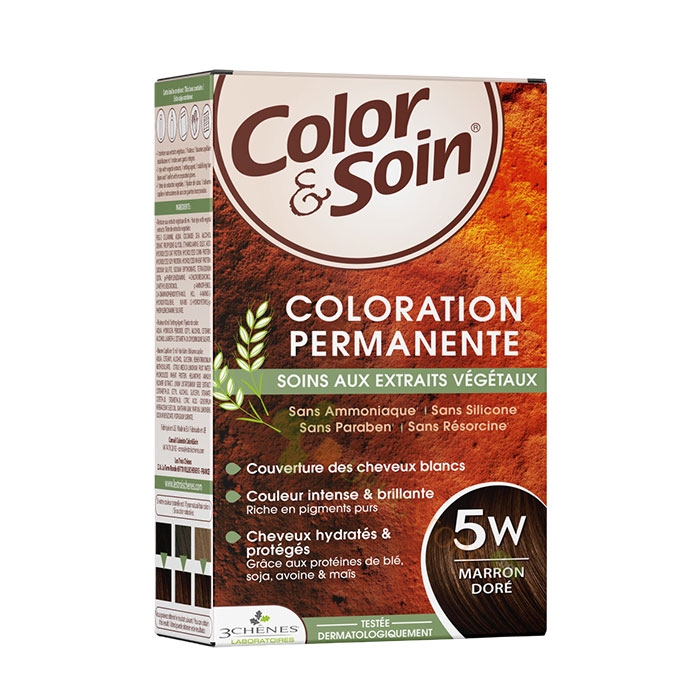 КОЛОР &amp; СОЙН БОЯ ЗА КОСА № 5 W ЗЛАТИСТО КАФЯВО / 3 CHENES COLOR &amp; SOIN HAIR DYE № 5 W GOLDEN BROWN