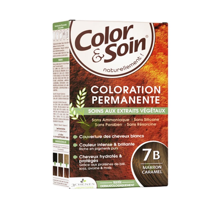 КОЛОР &amp; СОЙН БОЯ ЗА КОСА № 7 B КАРАМЕЛЕНО КАФЯВО / 3 CHENES COLOR &amp; SOIN HAIR DYE № 7 B BROWN CARAMEL