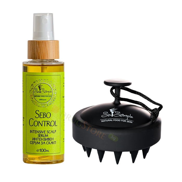 КОМПЛЕКТ SEBO CONTROL ИНТЕНЗИВЕН СЕРУМ ЗА СКАЛП 100 мл МАСАЖОР ЗА СКАЛП / SO SIMPLE SEBO CONTROL SET INTENSIVE SCALP SERUM+SILICONE SCALP MASSAGER