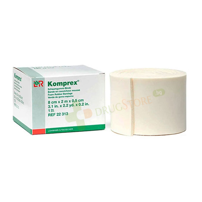 КОМПРЕКС БИНТ ОТ КАУЧУКОВА ПЯНА 8 см х 2 м х 0,5 см / LOHMANN &amp; RAUSCHER KOMPREX ROLL FOAM RUBBER BANDAGES 8 sm x 2 m x 0.5 sm