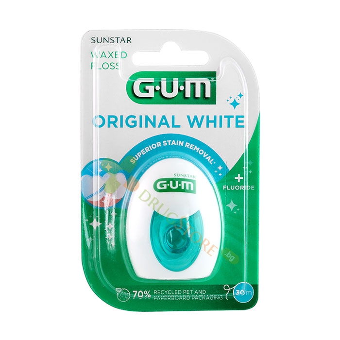 КОНЦИ ЗА ЗЪБИ ГЪМ ОРИДЖИНАЛ УАЙТ / GUM ORIGINAL WHITE FLOSS